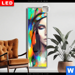 Leuchtbild Dia Abstraktes Frauenportraet Scarlett Schmal Produktvorschau mit dem Bild Abstraktes Frauenporträt Scarlett im Format Schmal.