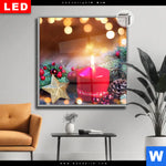 Leuchtbild Dia Adventskerze Mit Weihnachtsschmuck Quadrat Produktvorschau mit dem Bild Adventskerze mit Weihnachtsschmuck im Format Quadrat.