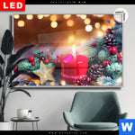 Leuchtbild Dia Adventskerze Mit Weihnachtsschmuck Querformat Produktvorschau mit dem Bild Adventskerze mit Weihnachtsschmuck im Format Querformat.