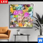 Leuchtbild Dia Aeffchen Blumen Quadrat Produktvorschau mit dem Bild Äffchen & Blumen im Format Quadrat.