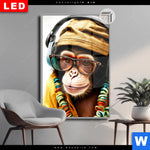 Leuchtbild Dia Affe Mit Kopfhoerern Brille Hochformat Produktvorschau mit dem Bild Affe mit Kopfhörern & Brille im Format Hochformat.
