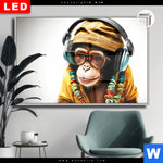 Leuchtbild Dia Affe Mit Kopfhoerern Brille Querformat Produktvorschau mit dem Bild Affe mit Kopfhörern & Brille im Format Querformat.