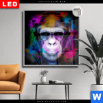 Leuchtbild Dia Affe Pop Art No 1 Quadrat Produktvorschau mit dem Bild Affe Pop Art No.1 im Format Quadrat.