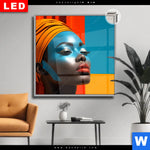 Leuchtbild Dia Afrikanische Frau Mit Turban Quadrat Produktvorschau mit dem Bild Afrikanische Frau mit Turban im Format Quadrat.