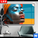 Leuchtbild Dia Afrikanische Frau Mit Turban Querformat Produktvorschau mit dem Bild Afrikanische Frau mit Turban im Format Querformat.