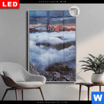 Leuchtbild Dia Alpen Im Nebel Hochformat Produktvorschau mit dem Bild Alpen im Nebel im Format Hochformat.