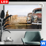 Leuchtbild Dia Alte Rostige Autos Querformat Produktvorschau mit dem Bild Alte rostige Autos im Format Querformat.