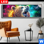 Leuchtbild Dia Baer In Neonfarben Panorama Produktvorschau mit dem Bild Bär in Neonfarben im Format Panorama.