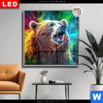 Leuchtbild Dia Baer In Neonfarben Quadrat Produktvorschau mit dem Bild Bär in Neonfarben im Format Quadrat.