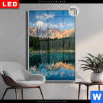 Leuchtbild Dia Bergsee Im Wald Hochformat Produktvorschau mit dem Bild Bergsee im Wald im Format Hochformat.