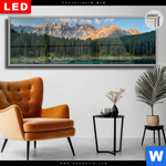 Leuchtbild Dia Bergsee Im Wald Panorama Produktvorschau mit dem Bild Bergsee im Wald im Format Panorama.