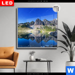 Leuchtbild Dia Bergsee In Amerika Quadrat Produktvorschau mit dem Bild Bergsee in Amerika im Format Quadrat.