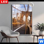 Leuchtbild Dia Beruehmte Brooklyn Bridge Hochformat Produktvorschau mit dem Bild Berühmte Brooklyn Bridge im Format Hochformat.