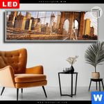 Leuchtbild Dia Beruehmte Brooklyn Bridge Panorama Produktvorschau mit dem Bild Berühmte Brooklyn Bridge im Format Panorama.