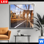 Leuchtbild Dia Beruehmte Brooklyn Bridge Quadrat Produktvorschau mit dem Bild Berühmte Brooklyn Bridge im Format Quadrat.