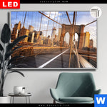 Leuchtbild Dia Beruehmte Brooklyn Bridge Querformat Produktvorschau mit dem Bild Berühmte Brooklyn Bridge im Format Querformat.