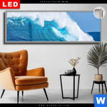 Leuchtbild Dia Blaue Welle Im Meer Panorama Produktvorschau mit dem Bild Blaue Welle im Meer im Format Panorama.