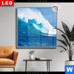 Leuchtbild Dia Blaue Welle Im Meer Quadrat Produktvorschau mit dem Bild Blaue Welle im Meer im Format Quadrat.