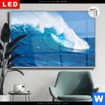 Leuchtbild Dia Blaue Welle Im Meer Querformat Produktvorschau mit dem Bild Blaue Welle im Meer im Format Querformat.