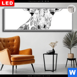 Leuchtbild Dia Bleistiftzeichnung Giraffe Panorama Produktvorschau mit dem Bild Bleistiftzeichnung Giraffe im Format Panorama.