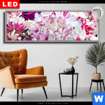 Leuchtbild Dia Bluehende Pfingstrosen Panorama Produktvorschau mit dem Bild Blühende Pfingstrosen im Format Panorama.