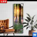 Leuchtbild Dia Bluehender Wald Bei Sonnenaufgang Schmal Produktvorschau mit dem Bild Blühender Wald bei Sonnenaufgang im Format Schmal.