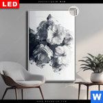 Leuchtbild Dia Blumen Im Schwarzen Farbnebel Hochformat Produktvorschau mit dem Bild Blumen im schwarzen Farbnebel im Format Hochformat.