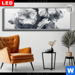 Leuchtbild Dia Blumen Im Schwarzen Farbnebel Panorama Produktvorschau mit dem Bild Blumen im schwarzen Farbnebel im Format Panorama.