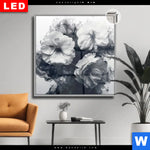 Leuchtbild Dia Blumen Im Schwarzen Farbnebel Quadrat Produktvorschau mit dem Bild Blumen im schwarzen Farbnebel im Format Quadrat.