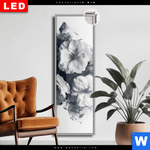 Leuchtbild Dia Blumen Im Schwarzen Farbnebel Schmal Produktvorschau mit dem Bild Blumen im schwarzen Farbnebel im Format Schmal.