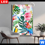 Leuchtbild Dia Blumen Papageien Aquarell Hochformat Produktvorschau mit dem Bild Blumen & Papageien Aquarell im Format Hochformat.