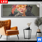 Leuchtbild Dia Blumenportrait Einer Frau Panorama Produktvorschau mit dem Bild Blumenportrait einer Frau im Format Panorama.