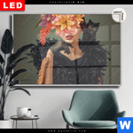 Leuchtbild Dia Blumenportrait Einer Frau Querformat Produktvorschau mit dem Bild Blumenportrait einer Frau im Format Querformat.