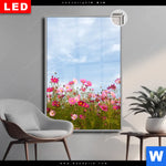 Leuchtbild Dia Blumenwiese Bei Strahlend Blauem Himmel Hochformat Produktvorschau mit dem Bild Blumenwiese bei strahlend blauem Himmel im Format Hochformat.