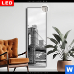 Leuchtbild Dia Brooklyn Bridge Schwarzweiss Schmal Produktvorschau mit dem Bild Brooklyn Bridge Schwarzweiß im Format Schmal.