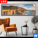 Leuchtbild Dia Bruecke An Der Kueste Panorama Produktvorschau mit dem Bild Brücke an der Küste im Format Panorama.