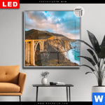 Leuchtbild Dia Bruecke An Der Kueste Quadrat Produktvorschau mit dem Bild Brücke an der Küste im Format Quadrat.