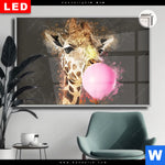 Leuchtbild Dia Bubble Gum Giraffe Querformat Produktvorschau mit dem Bild Bubble Gum Giraffe im Format Querformat.