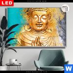 Leuchtbild Dia Buddha Gold Tuerkis Querformat Produktvorschau mit dem Bild Buddha Gold & Türkis im Format Querformat.