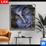 Leuchtbild Dia Buddha In Gold Blau Quadrat Produktvorschau mit dem Bild Buddha in Gold & Blau im Format Quadrat.