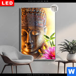 Leuchtbild Dia Buddha Kopf Seerose Hochformat Produktvorschau mit dem Bild Buddha Kopf & Seerose im Format Hochformat.
