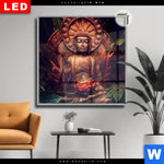 Leuchtbild Dia Buddha Lotusbluete Quadrat Produktvorschau mit dem Bild Buddha & Lotusblüte im Format Quadrat.