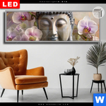 Leuchtbild Dia Buddha Orchideen Panorama Produktvorschau mit dem Bild Buddha & Orchideen im Format Panorama.