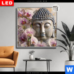 Leuchtbild Dia Buddha Orchideen Quadrat Produktvorschau mit dem Bild Buddha & Orchideen im Format Quadrat.
