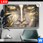 Leuchtbild Dia Buddha Silber Gold Querformat Produktvorschau mit dem Bild Buddha Silber & Gold im Format Querformat.