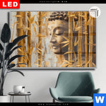 Leuchtbild Dia Buddha Statue Im Goldenen Bambus Querformat Produktvorschau mit dem Bild Buddha-Statue im goldenen Bambus im Format Querformat.