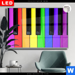 Leuchtbild Dia Bunte Klaviertasten Querformat Produktvorschau mit dem Bild Bunte Klaviertasten im Format Querformat.