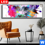 Leuchtbild Dia Bunte Sphynx Weiss Panorama Produktvorschau mit dem Bild Bunte Sphynx Weiß im Format Panorama.