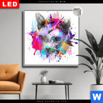 Leuchtbild Dia Bunte Sphynx Weiss Quadrat Produktvorschau mit dem Bild Bunte Sphynx Weiß im Format Quadrat.