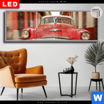Leuchtbild Dia Bunte Vintage Oldtimer Panorama Produktvorschau mit dem Bild Bunte vintage Oldtimer im Format Panorama.